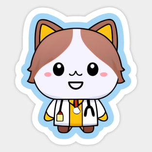 Kawaii Cat Doctor, Cute, Fun and on Call 24/7 Sticker